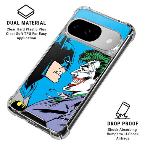 DC Comics The Joker vs Batman Vintage art Google Pixel 10 Clear Case